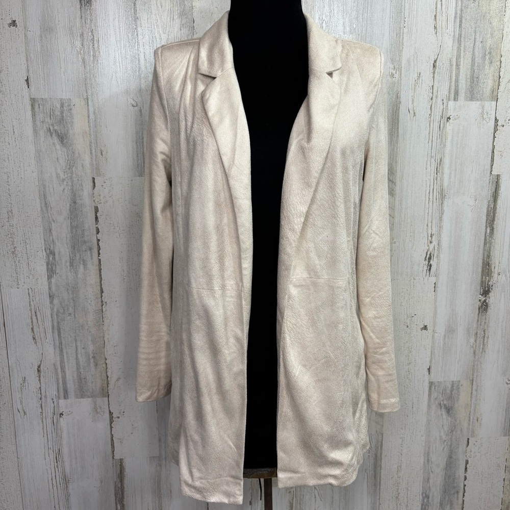Dee Elly Cream Longline Unstructured Blazer